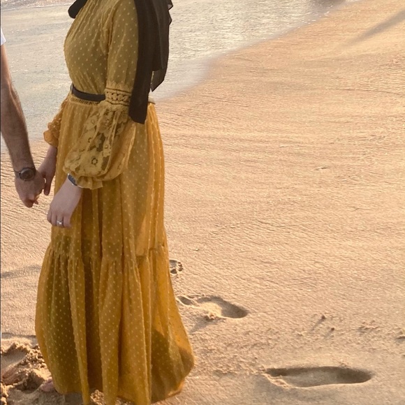 Mustard flowy summer dress - Picture 7 of 7